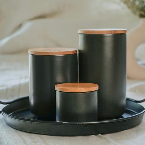 Contenedor de Cerámica Hermético Tapa Madera S Simplit-1