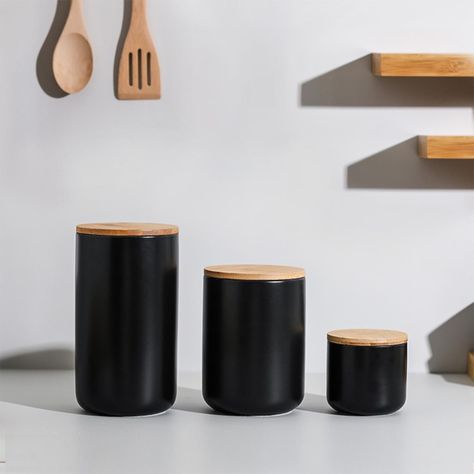 Contenedor de Cerámica Hermético Tapa Madera S Simplit-5