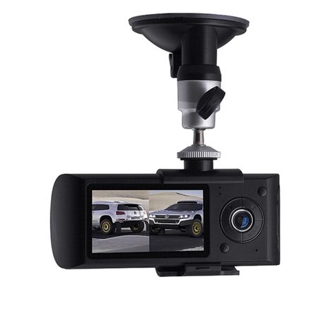 Cámara De Video Camtek R300 Dvr Hd Doble Auto Gps-1