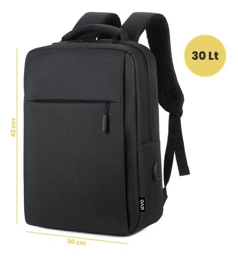 Mochila para Notebook con Puerto USB 15" Negra Levo-4