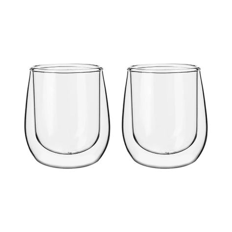 Set 2 Tazas Vidrio Doble Pared Expreso 80 ml Simplit-0
