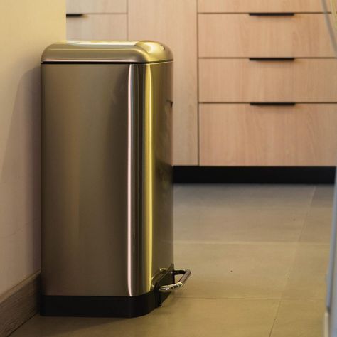 Basurero Cocina Iron 40lts Pedal Acero Inox Simplit-1