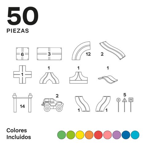 Imanix Pista de Carreras 50 Piezas Magnéticas-5
