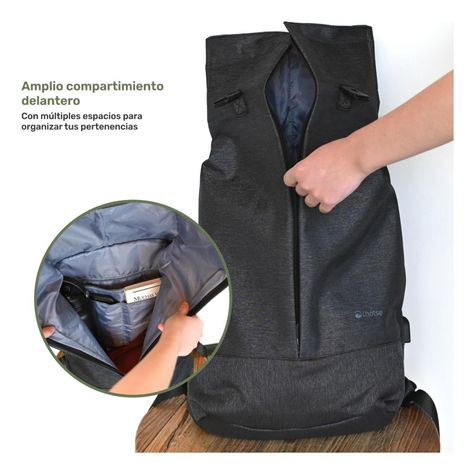 Mochila Antirrobo Lhotse Gris Oscuro MA147-1