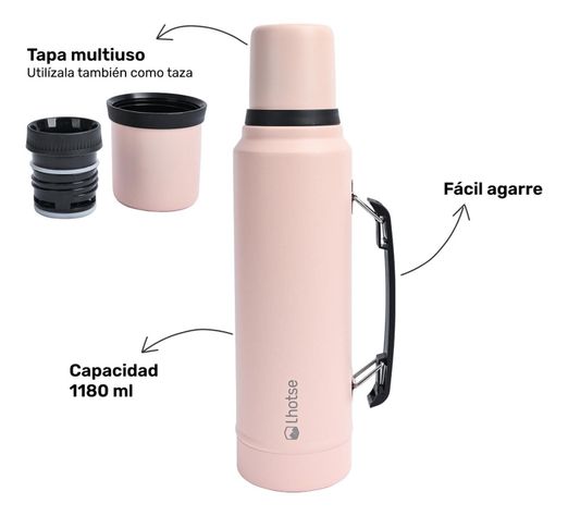 Termo Liquido Classic 1,3 lts + Mate Bombilla Lhotse Pink-2