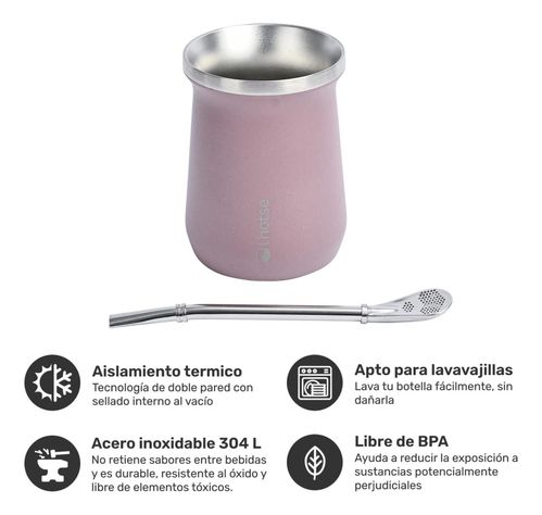 Termo Liquido Classic 1,3 lts + Mate Bombilla Lhotse Pink-3