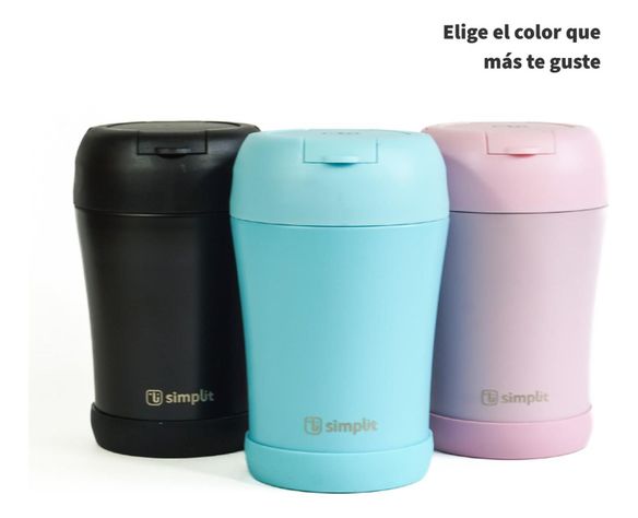 Termo Comida 400ml Negro Cuchara Acero Inox Simplit-5
