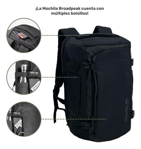 Mochila Viaje impermeable Notebook 17,3"Broadpeak 40L Lhotse-2