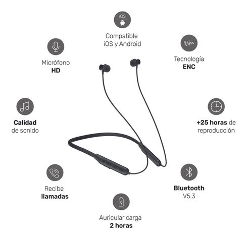 Audifonos Inalámabricos Bluetooth Deportivos Enc Tuneair-1