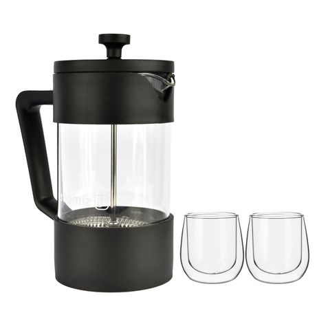 Pack Cafetera Francesa 600ml + Set 2 Tazas 80ml Simplit-0