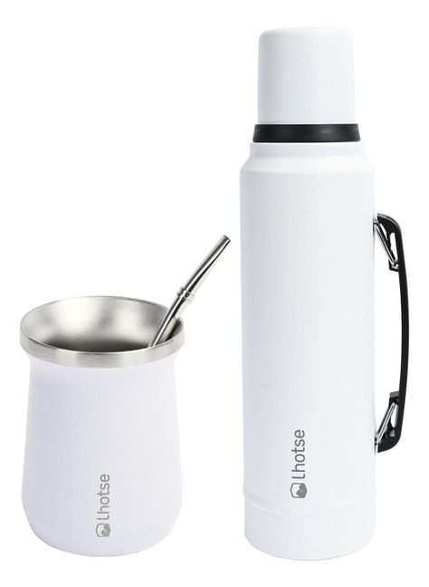 Termo Liquido Classic 1,3 lts + Mate Bombilla Lhotse White-0
