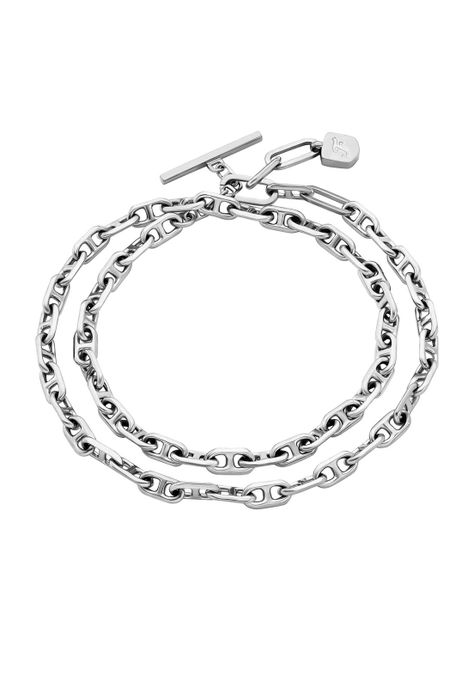 Pulsera Doble Fossil  JA7245040 Plateado Mujer-0