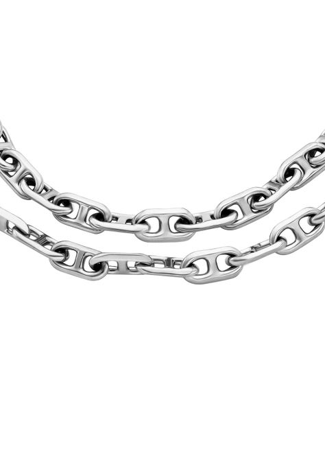 Pulsera Doble Fossil  JA7245040 Plateado Mujer-3