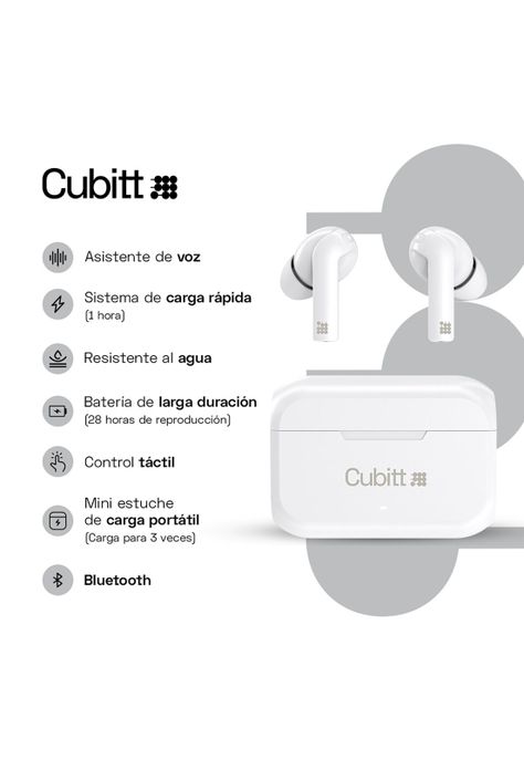 Audífonos Cubitt CTEG2-7 Unisex Blanco-2