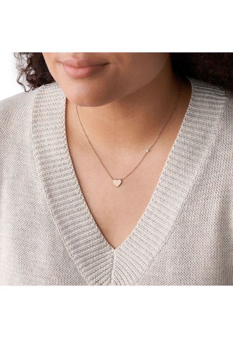 Collar Fossil Oro Rosa Mujer-1