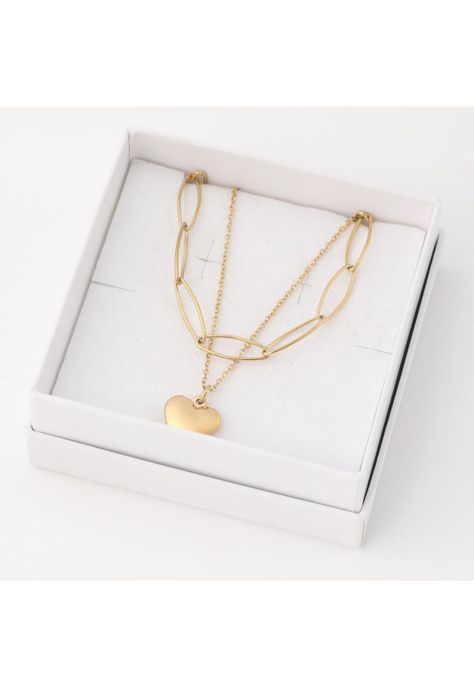 Collar Doble 19V69 Italia Dorado Mujer STNE206-2
