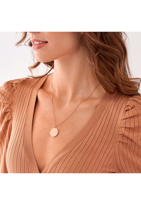 Collar Fossil Oro Rosa Mujer-2
