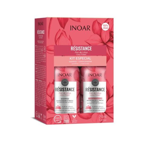 Kit Duo Shampoo Y Acondicionador Resistance Flor De Loto Inoar 250ml-0