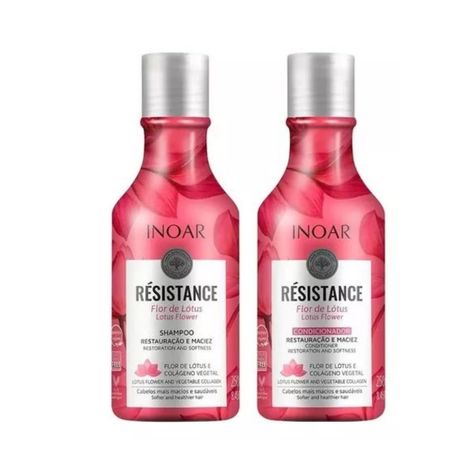 Kit Duo Shampoo Y Acondicionador Resistance Flor De Loto Inoar 250ml-1