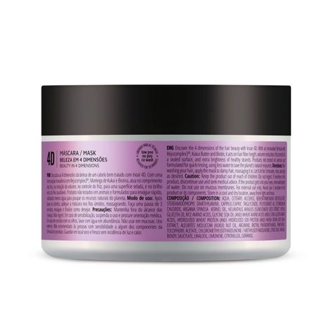 Mascara 4D Tratamiento Intensivo Inoar 250g-1