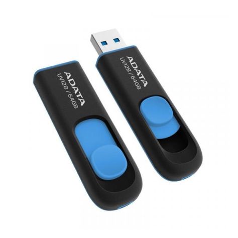Pendrive Adata UV128 64gb 3.2 Gen 1 Negro/Azul Retráctil-1