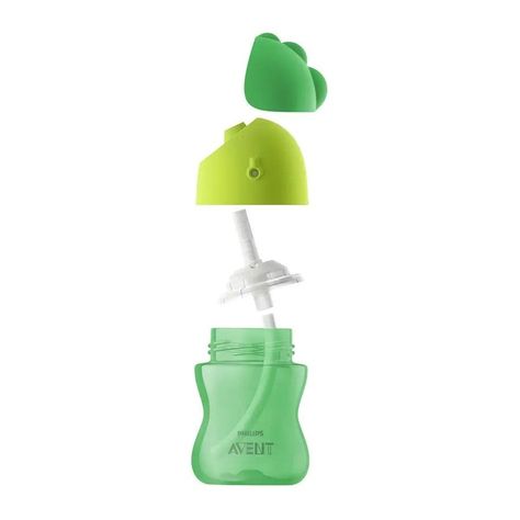 Vaso Bombilla Flexible 300ml Avent Dino Verde 12m+ SCF798/01-2
