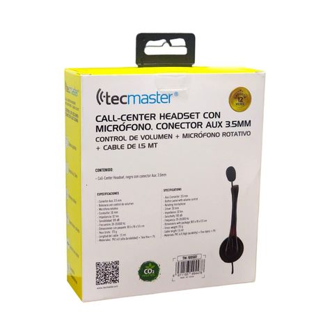 Auriculares Call-Center Micrófono 3.5mm Tm100561 Tecmaster -3