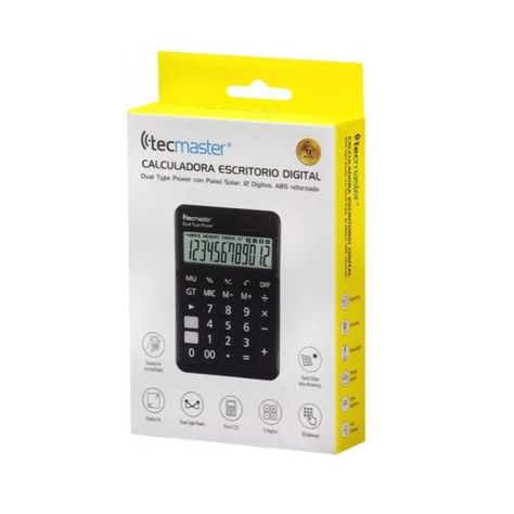 Calculadora Con Panel Solar 12 dígitos Tecmaster TM100558-3