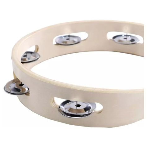 Pandero Madera 8 Pulgadas Sonajas Metal-4
