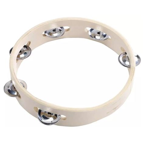 Pandero Madera 8 Pulgadas Sonajas Metal-0