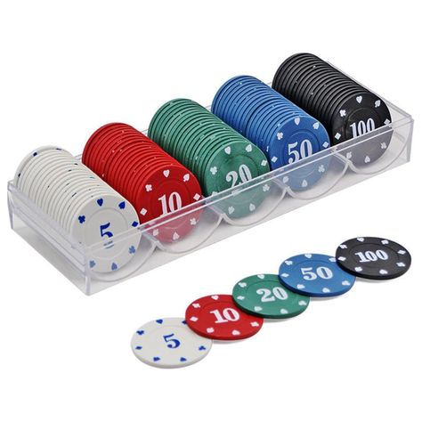 Juego de 100 Fichas de Póquer en 5 Colores 12045-0