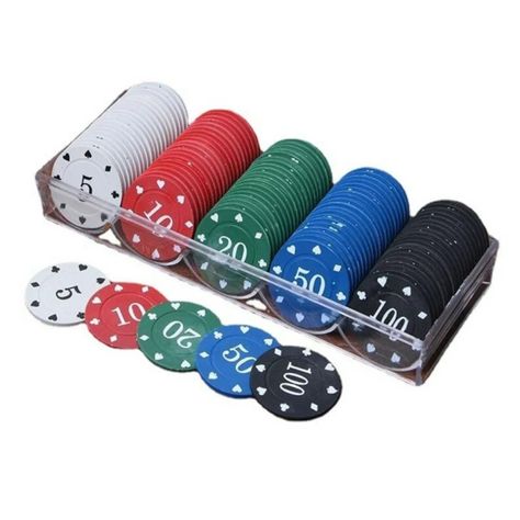 Juego de 100 Fichas de Póquer en 5 Colores 12045-3