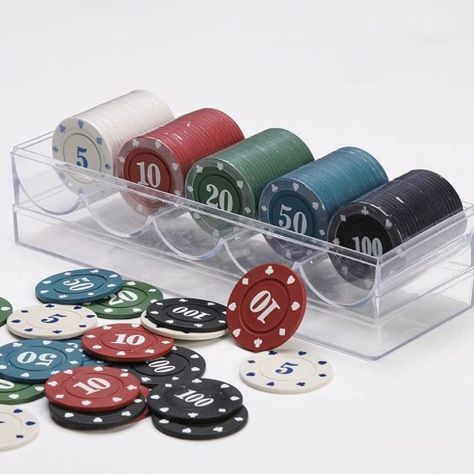 Juego de 100 Fichas de Póquer en 5 Colores 12045-4