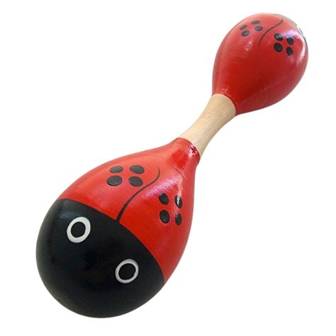 Maraca Doble Martillo de Madera Sonajera Niños Roja 55503-1