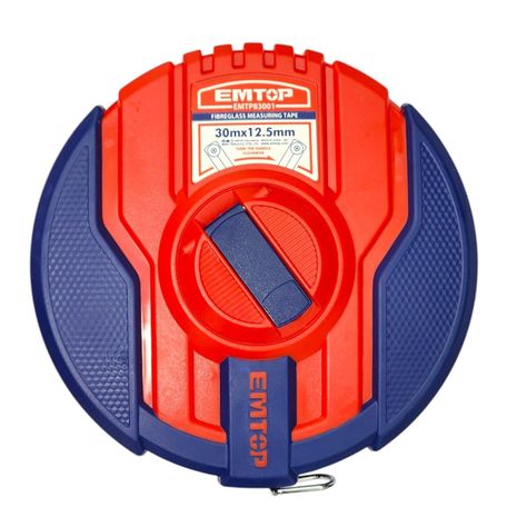 Cinta Métrica Fibra de Vidrio 30mt x 12.5mm Emtop EMTP83001-0