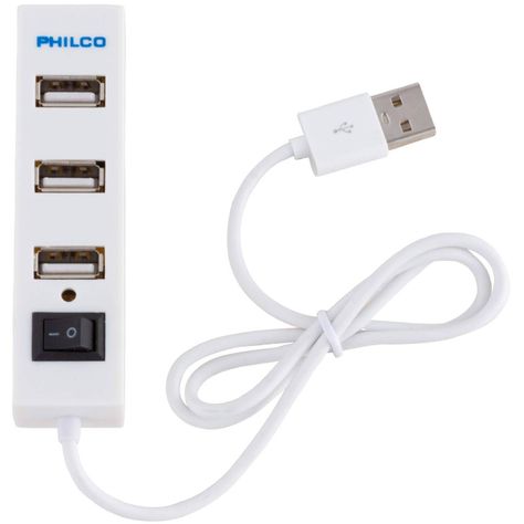 Mini Hub USB 2.0 Philco Blanco 4p-0