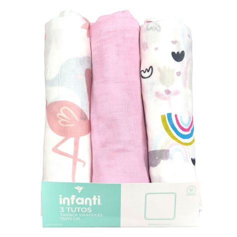 Pack 3 Tutos Bebe Infanti Rosa 75x75cm -1