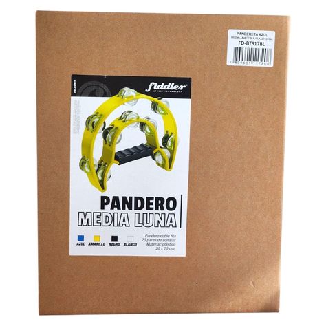 Pandereta Media Luna Doble Fila Sonaja 20x20cm Azul-6