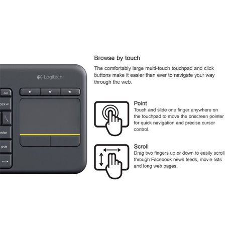 Teclado Inalambrico Logitech K400 Con Touch Pad-1