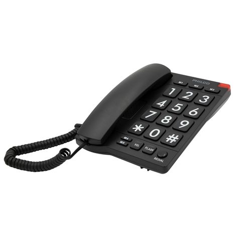 Teléfono Fijo Philco Números Grandes 170BK Negro-0