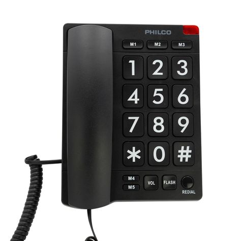 Teléfono Fijo Philco Números Grandes 170BK Negro-3