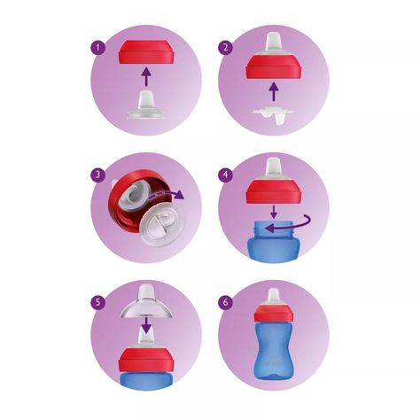 Vaso Con Boquilla Blanda Avent Scf802/02 300ml 9m+ Morado-1