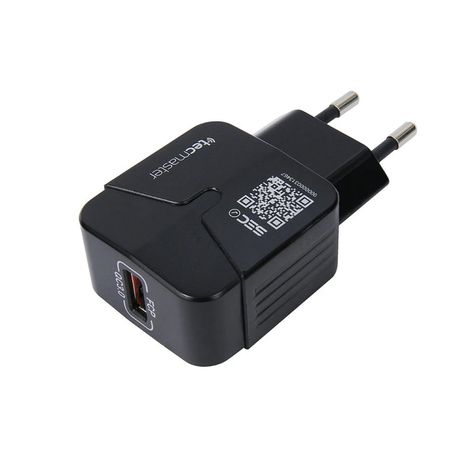Cargador De Pared USB-A QC3.0 3.A Tecmaster Negro-1