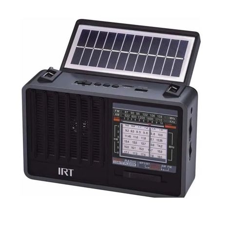 Radio Solar Recargable IRT Con Lampara 8 bandas-0