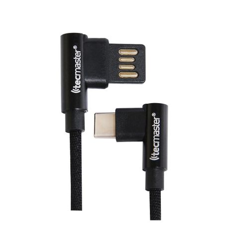 Cable Usb Tipo C Textil 90° Tecmaster Negro-0