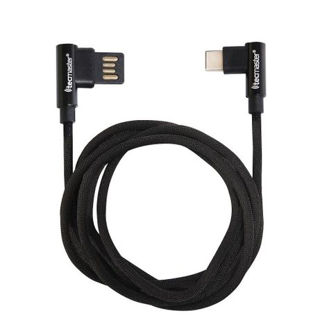 Cable Usb Tipo C Textil 90° Tecmaster Negro-3