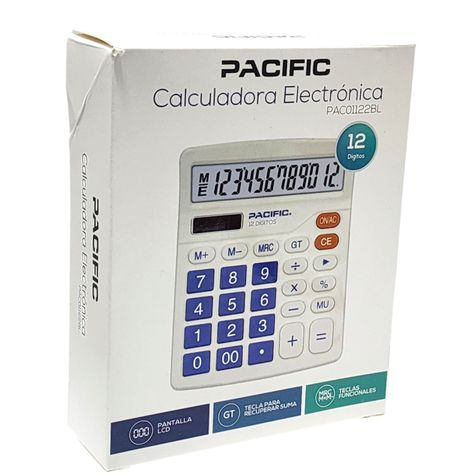 Calculadora Electrónica Pacific 12 dig PAC01122BL Azul-3