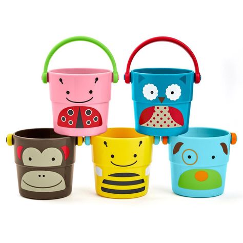 Juguete Agua Baldes Cubetas Zoo Skip Hop Para Apilar-0