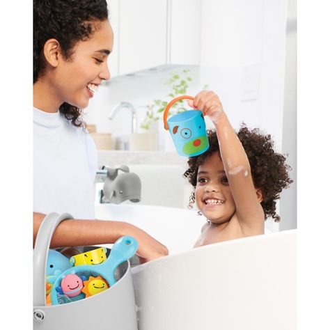 Juguete Agua Baldes Cubetas Zoo Skip Hop Para Apilar-4