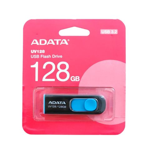 Pendrive Adata UV128 128gb 3.2 Gen 1 Retráctil Negro/Azul-4